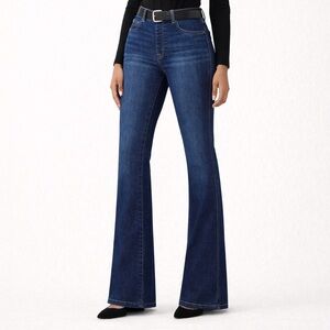 Spanx dark blue pull on flared jeans